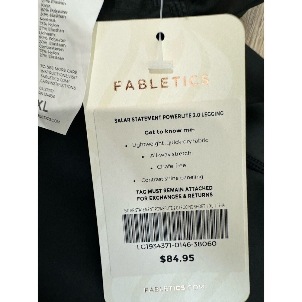 Fabletics Women's XL Salar Statement Powerlite 2.0 Leggings Black NWT - Picture 4 of 9